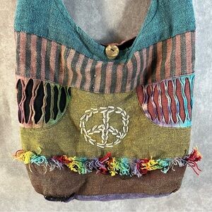 Women Floral Boho Hippie Cotton Cross Body Shoulder Purse Peasant Book Bag Peace